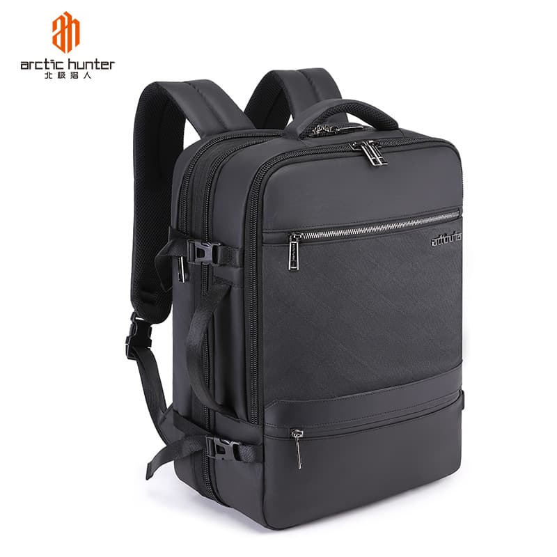 Expandable backpack, large business travel bag, 17-inch computer backpack, school bag, large capacity