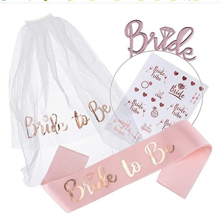 E-commerce hot-selling rose gold party suit bridal party veil suit European and American popular bridal suit