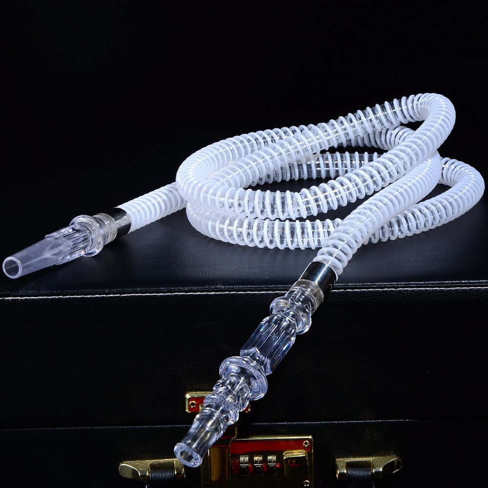 Spot Arabian hookah hookah winding tube 1.8m white tube black telescopic tube cigarette holder big head accessories