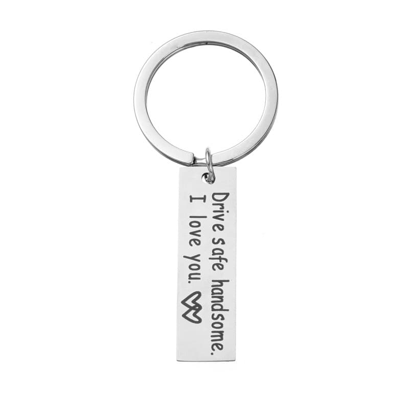 Safe Driving Couple Engraving Love You Three Thousand Times Keychain / Gift for Husband or Boyfriend, Customizable with Photos