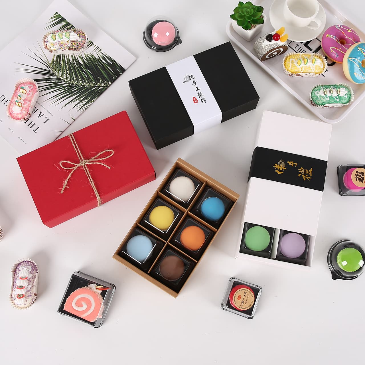 Wholesale 6-Cavity Macaron Packaging Box Drawer-Style Cake Box Chocolate Box Baking Packaging Gift Box