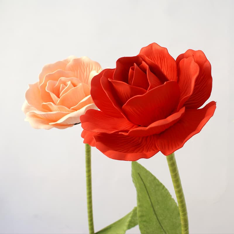 Direct Sale of Large Pe Rose Flower Heads, Artificial Foam Rose Heads for Wedding Aisle Decorations, Shopping Mall Window Displays, Large Flowers