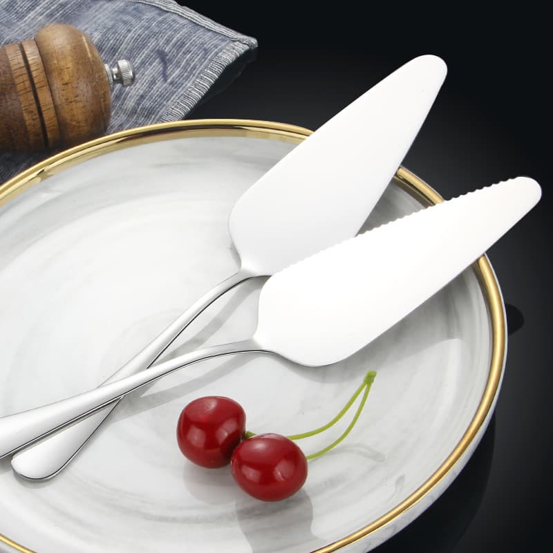 Stainless Steel Cake Spatula Pizza Cutter Triangular Cutter Serrated Baking Tool Cheese Knife Factory Direct