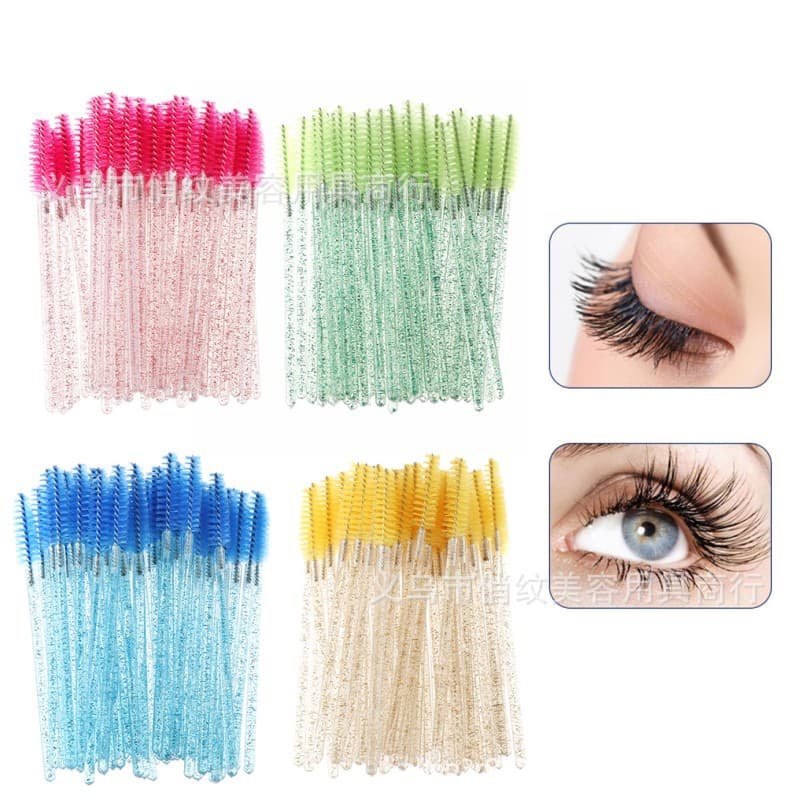 Nylon Makeup Brush Crystal Rod False Eyelashes Planting Eyebrow Comb Solid Rod Cosmetic Brush Professional Beauty Tool