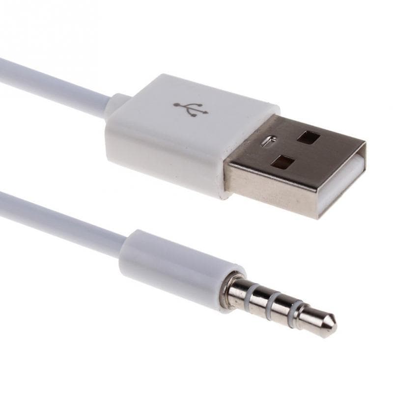 3.5mm Male Audio to USB Data Cable, Shuffle 2nd Gen Charging Cable, iPod Data Cable, MP3 Clip Cable