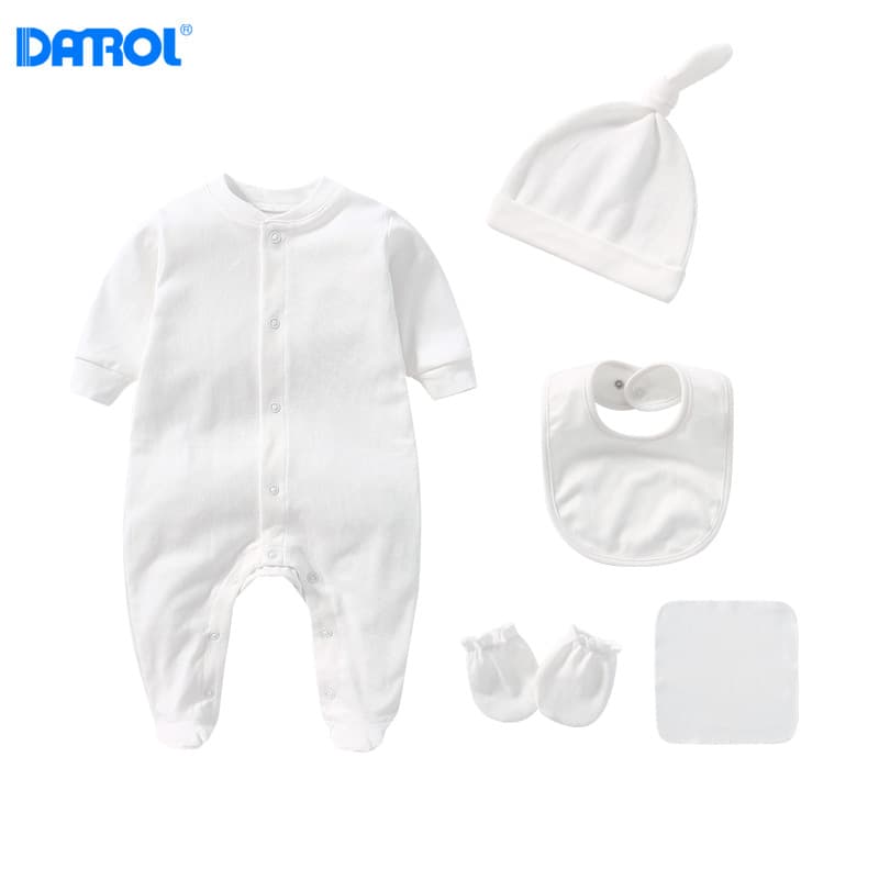 Baby Cotton Romper Bodysuit for Newborns 0-3 Months Factory Direct Gift Box Set