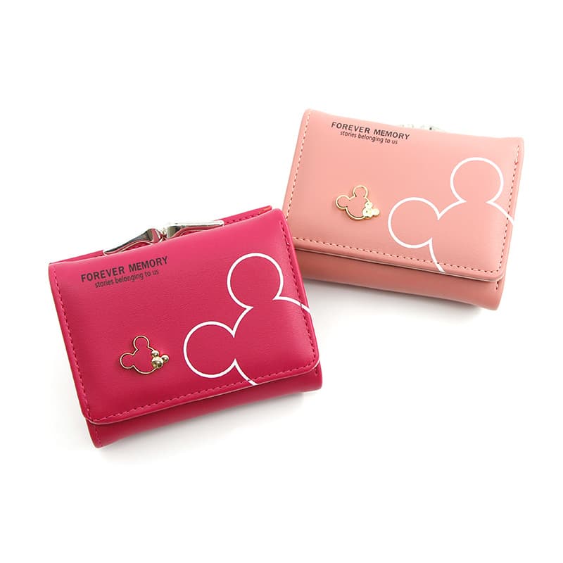 New Women's Cropped Short Wallet Student Coin Purse Korean Style Ladies Three Fold Hard Coin Purse Compact Money Holder
