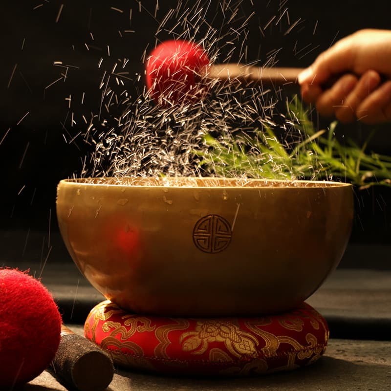 Nepal Handmade Full Moon Singing Bowl Santa Bowl Healing Yoga Meditation Sound Bowl Therapeutic Copper Bowl Factory Direct Supply