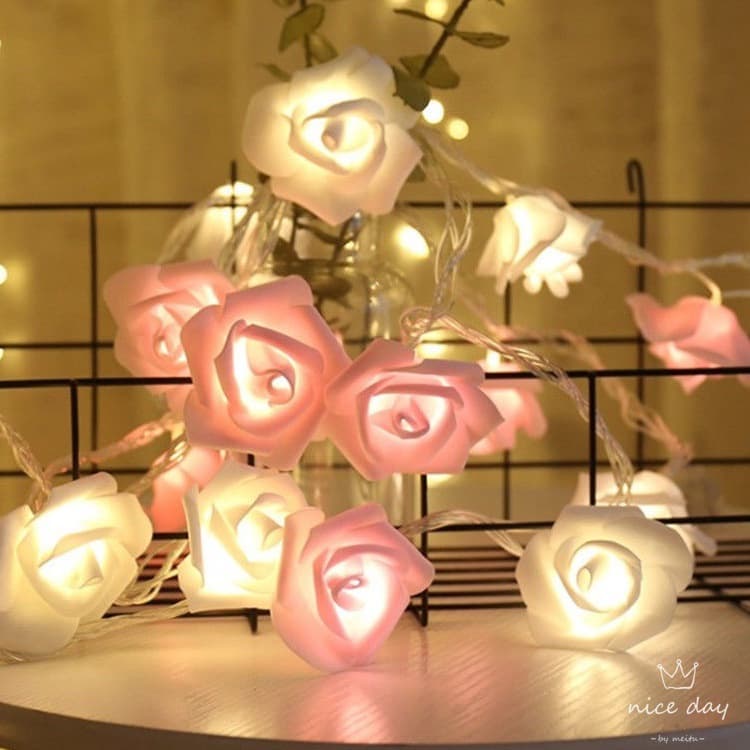 Cross-border LED rose flower string lights for holiday weddings, simulated rose flower string lights, bedroom room confession and proposal outfits