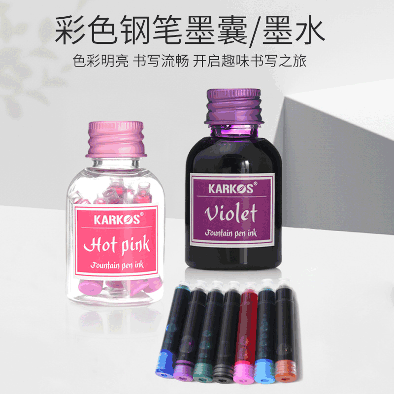 Colorful Universal Ink Cartridges Replacement Fountain Pen Ink Disposable Plastic Bottle 30ml Water-based