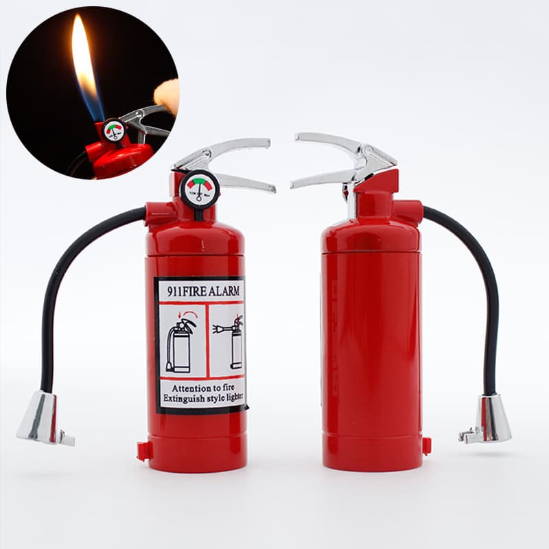 708 Creative Fire Extinguisher Multifunctional Flashlight Lighter Novel Funny Gas Flame Lighter for Cigarettes