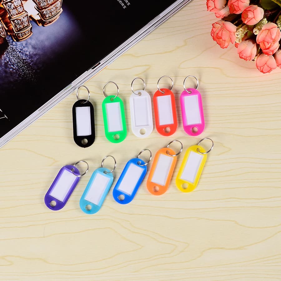 Changhe wholesale PE colored plastic key tags, luggage tags, marking classification number tags for hotels