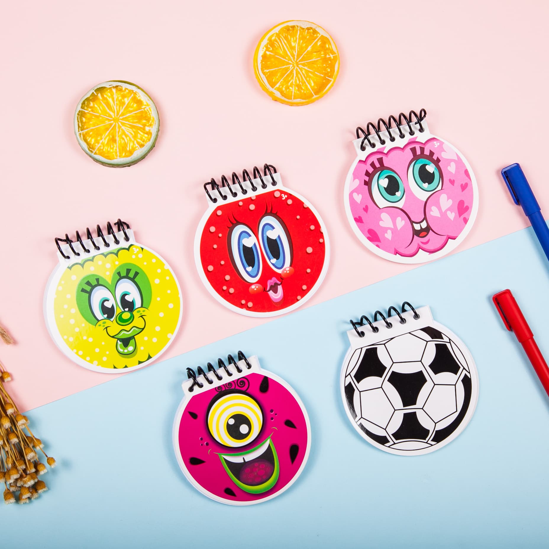 Uniquely shaped portable spiral notepads, fresh and mini notebooks, Korean creative pocket-sized custom notebooks