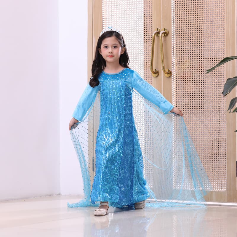 Halloween Performance Children's Dress for Girls Summer Frozen Sequin Dress Elsa Kids Princess Dress