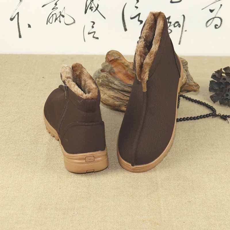 Wuyou Tree monastic shoes, winter unisex style with fleece lining and warm cotton shoes, winter cotton boots, monastic boots, monks' shoes, thickened for lay practitioners.
