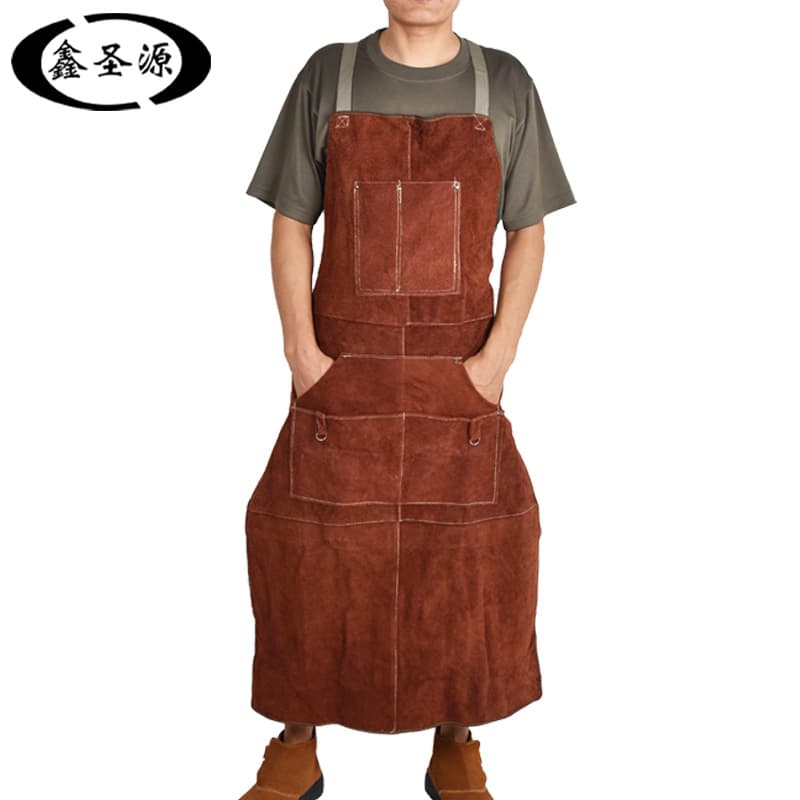 Factory Direct Supply Leather Welding Apron, Export Quality Protective Genuine Leather Workwear, Cross-Border E-commerce Amazon