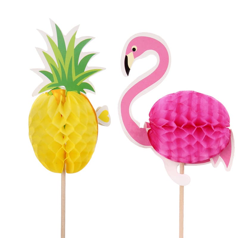 Disposable Decorative Pineapple Skewers, 3D Creative Fruit Skewers Wholesale, Flamingo Toothpicks, Baking Insert Skewers for Parties
