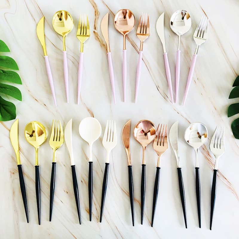 20cm Plastic Knife Fork Spoon Disposable Cutlery Multicolor Children's Fruit Knife Cake Small Fork Takeout Small Spoon