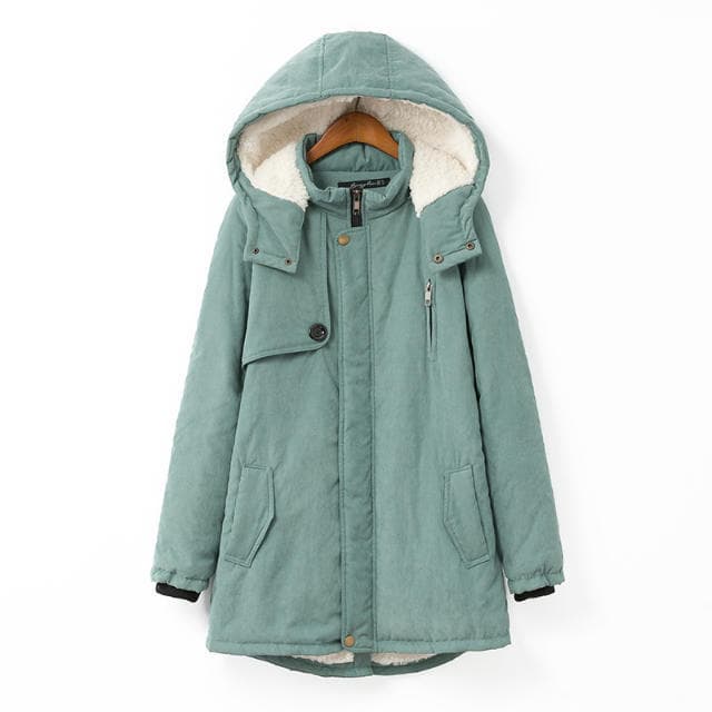 Foreign Trade Autumn/Winter New Korean Style Plus Size Women's Clothing Sherpa Hooded Zipper Fleece Lined Jacket 200 lbs