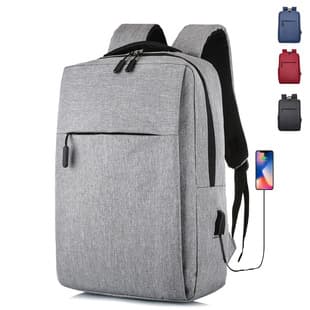 Cross-border Source Minimalist USB Charging Men's Laptop Backpack, Large Capacity Casual Business Notebook Backpack