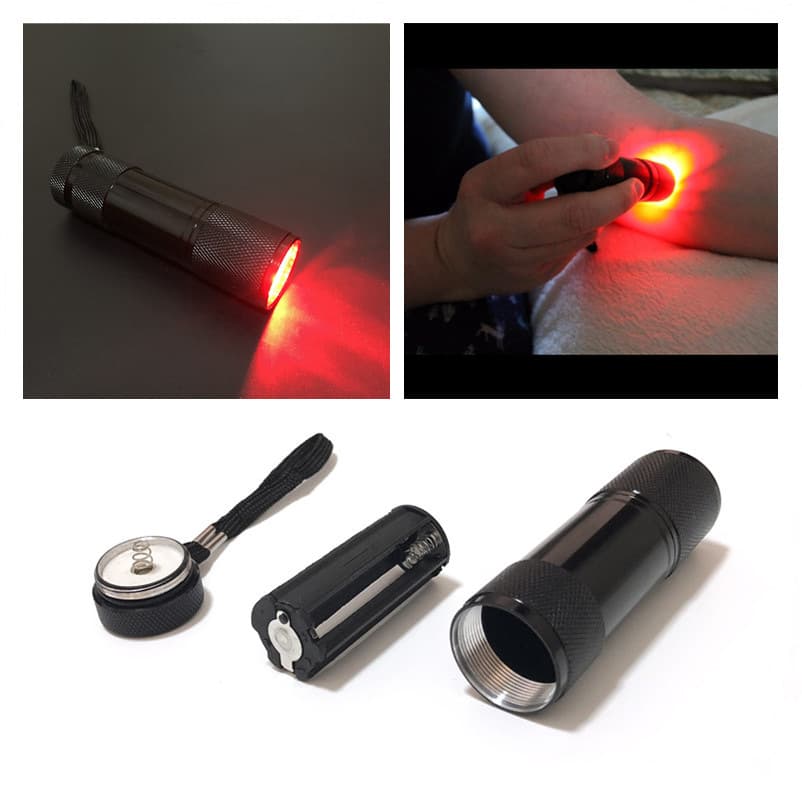 Cross-border Hot Selling 9LED Vein Light Portable Red Flashlight Vein Finder Infrared Red Light