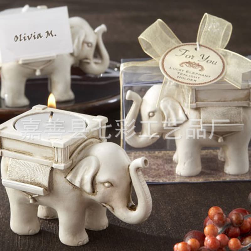 Factory Hot Selling Resin Candle Holder Vintage Retro Resin Candle Holder Animal Shape Craft Candle Holder Elephant Candle Holder