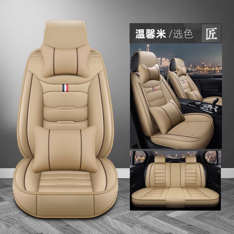 Wholesale New PU Leather Car Seat Covers Full Set for 5-Seat Cars, All-Season Universal Seat Cushions, Drop Shipping