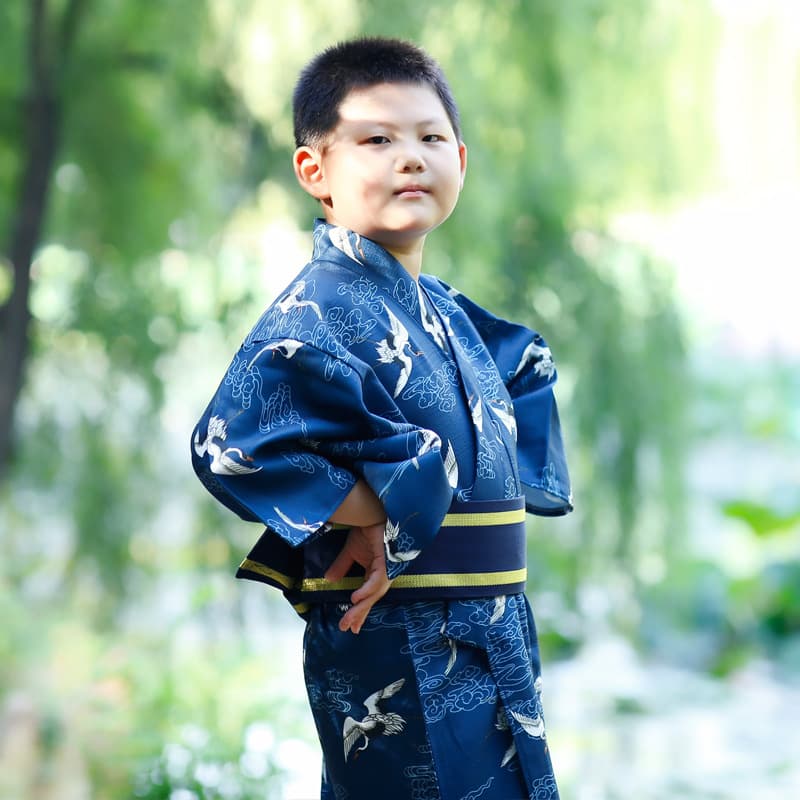 Japanese Kimono for Boys Ages 4-12 Traditional Formal Wear Samurai Kimono
