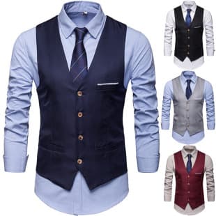 New Style Suit Vest for Men Best Man Group Formal Vest Business Casual Suit Men's Vest Korean Slim Fit Waistcoat