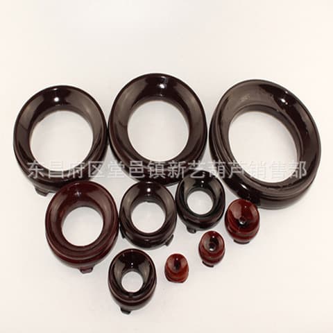 Large, Medium, and Small Gourd Crystal Ball Walnut Flowerpot Stands with Imitation Rosewood Wooden Base
