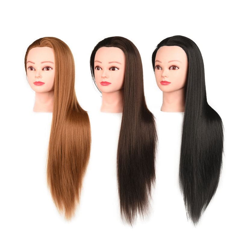 High-temperature Resistant Hairdressing Training Head Model Wig Beauty Salon Practice Hair Styling Braiding Makeup