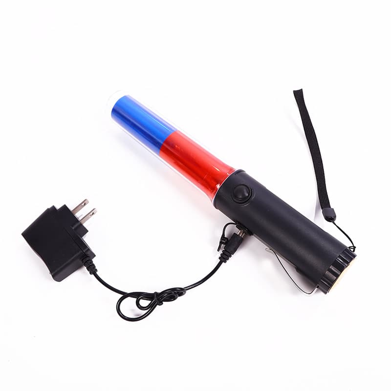 26cm Rechargeable Traffic Baton Red Blue Dual-color Multi-functional Concert Glow Stick LED Command Warning Light