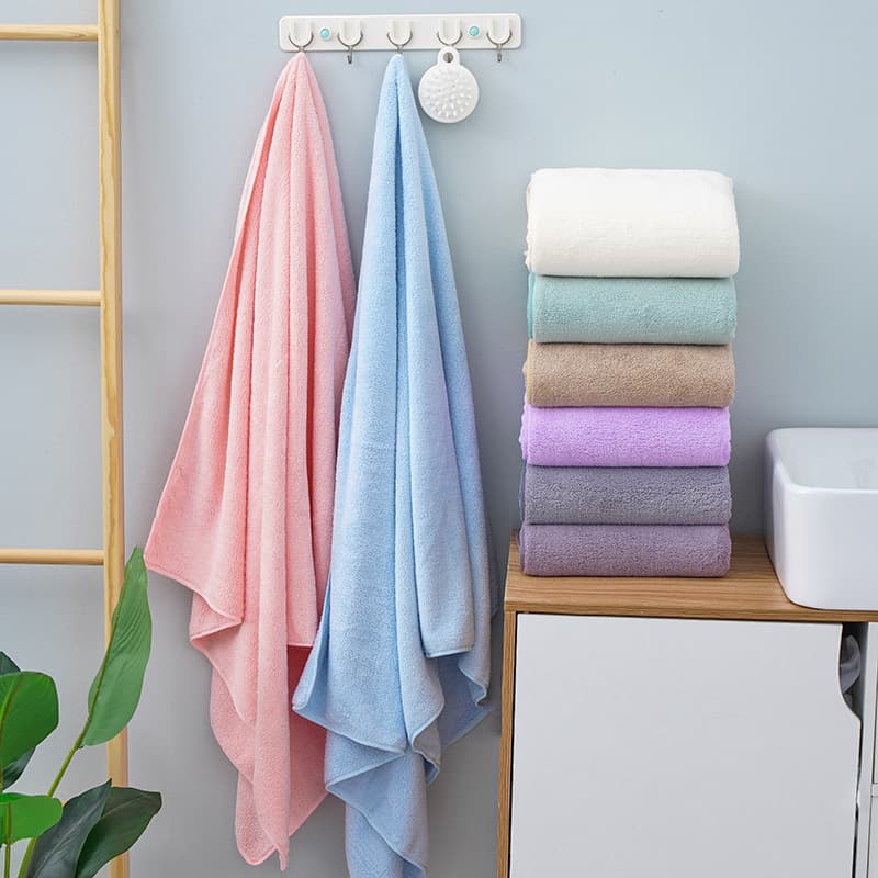 Coral fleece towels, bath towels, adult and women's absorbent, quick-drying, extra-large and thick household wraps, beach towels