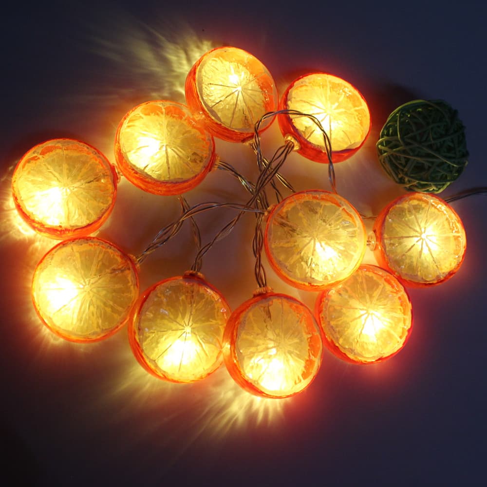 Customized gypsophila Christmas battery box light string lemon slice shape led light string holiday lights wholesale