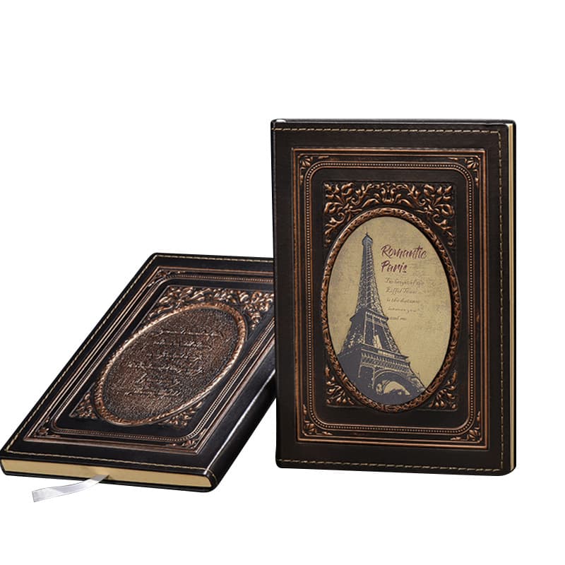 Eiffel Tower Blank Inner Pages Vintage European Style Hardcover Notebook Journal Gift for Travel Souvenir