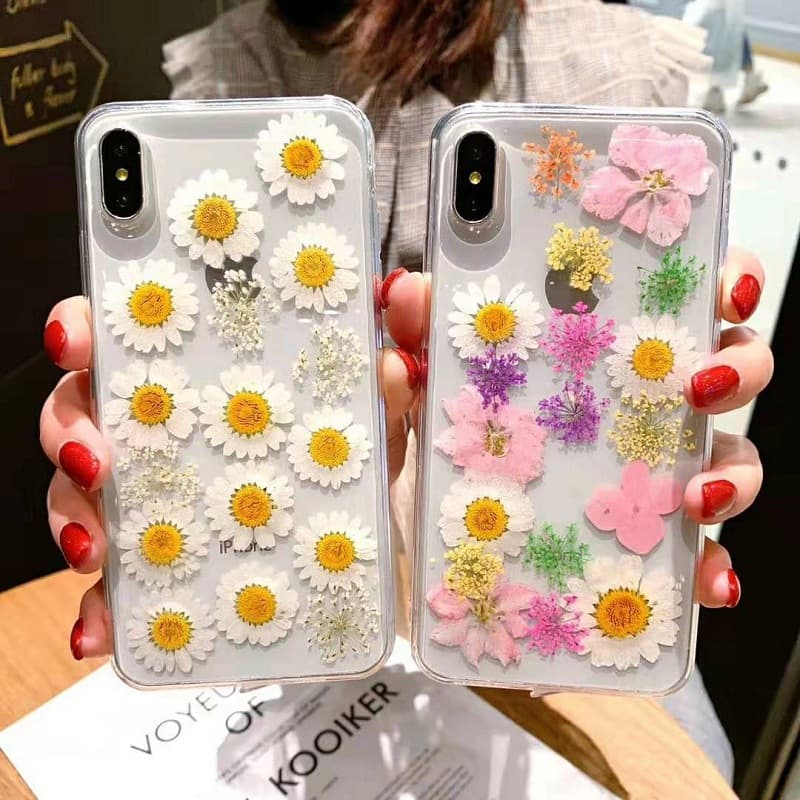 Epoxy daisy immortal flower iPhone15 mobile phone case suitable for Apple 14plus transparent 13Promax soft case 12