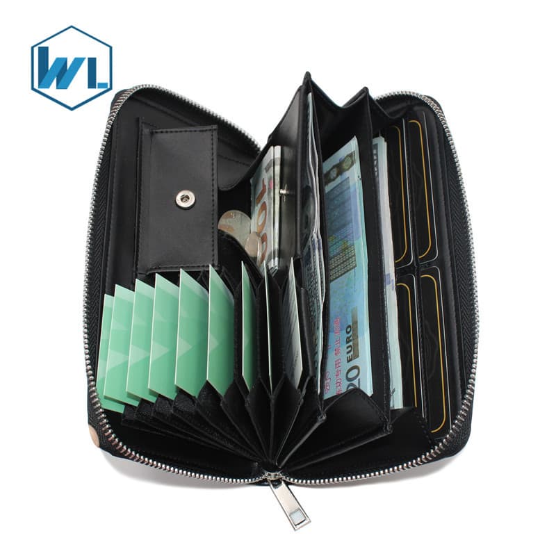 Amazon Japanese Wallet Clutch Large Capacity Zipper Long Wallet Solid Color Business Genuine Leather Wallet for Men