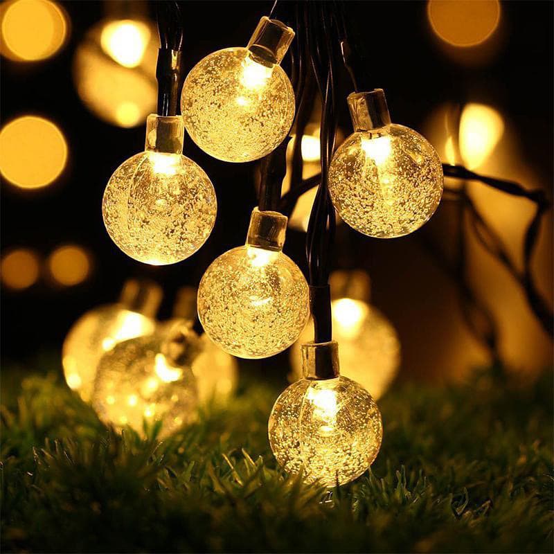 Solar Bubble String Lights Round Ball Decoration Outdoor Camping Canopy Water Drop LED String Lights Super Bright