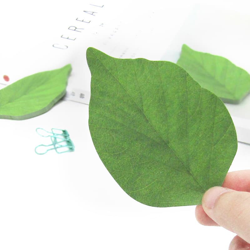 Simulated Leaf Sticky Notes Simple Notepad Message Stickers Creative Sticky Paper Simple Convenient Wish Reusable Notes