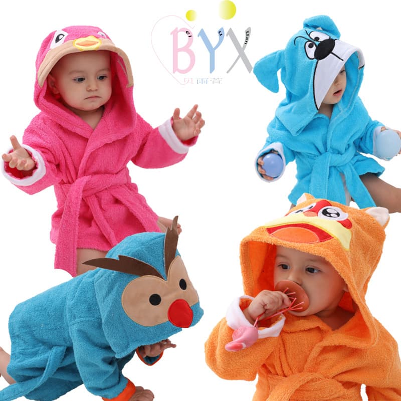Korean-style full cotton towel fabric infant sleepwear, baby cardigan bathrobe, children's bathrobe, full moon photo outfit, home wear