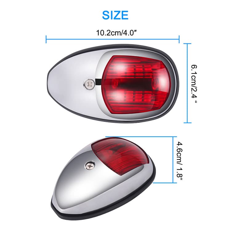 Pair 10V-30V Wide Voltage White/Black Yacht Boat Marine Bow Signal Light Warning Light Navigation Light