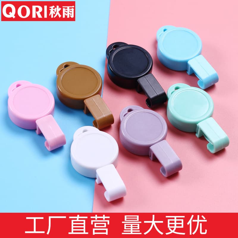Qiuyu Pull-Tab Macaron Color 2.5cm Mini Version Lanyard Anti-Loss ID Pull-Tab Retractable Clip Pull-String