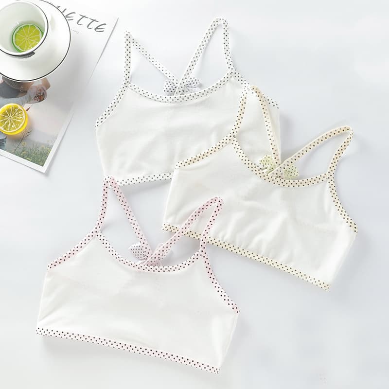 Girls' Underwear Vest for Ages 6-12-15, Cotton Bra-Style Camisole, Sweat-Absorbent and Breathable, Teenage Style