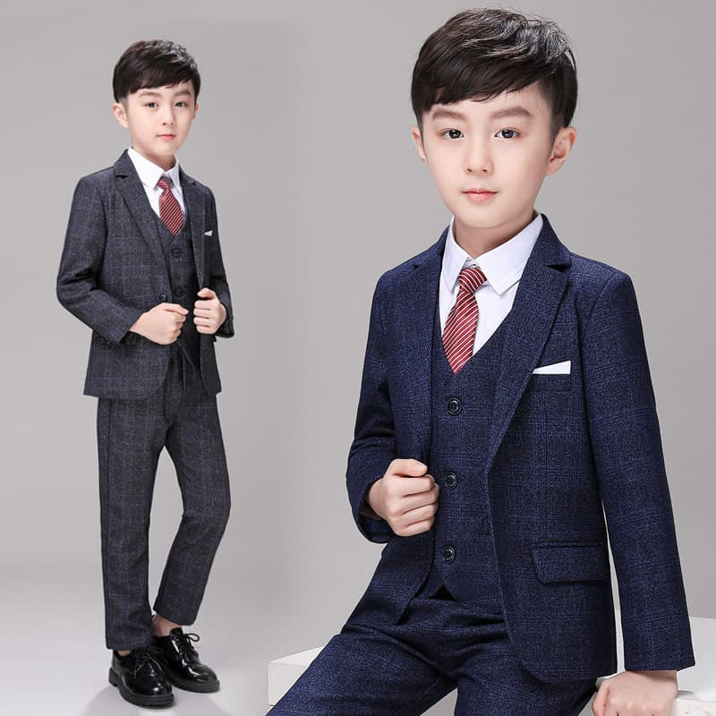 New Autumn Children's Suit Boys' Jacket, Stylish Flower Girl Outfit Set for Photography and Performances - Wholesale
