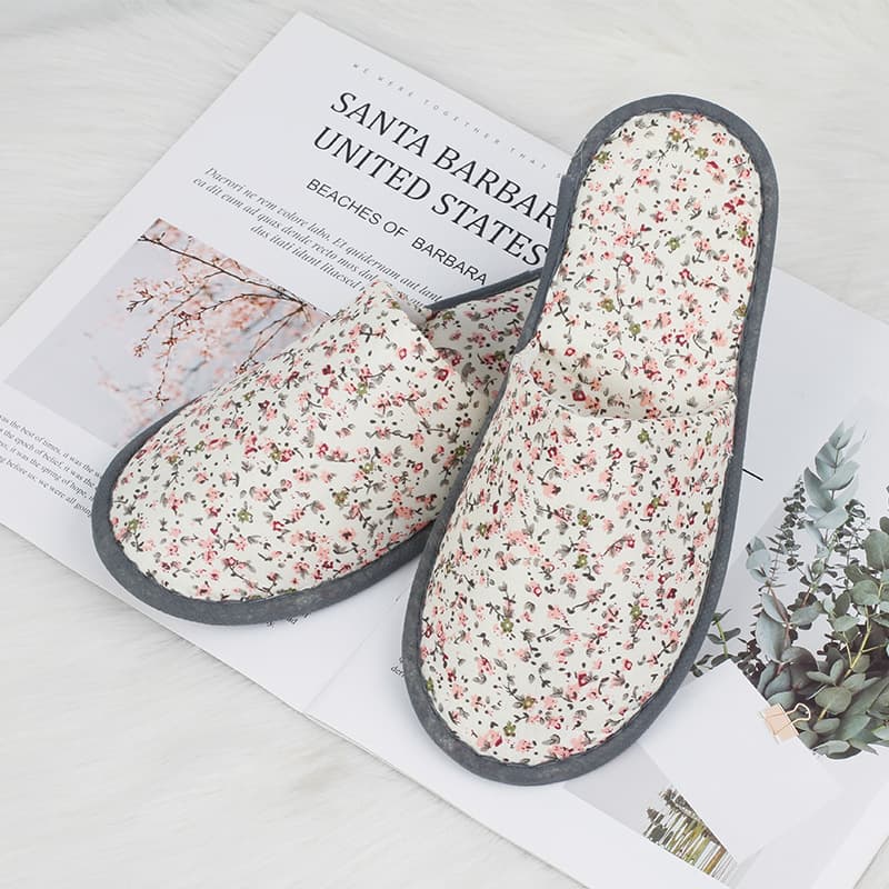 Star Hotel Disposable Slippers Printed Linen Bed and Breakfast Home Hospitality Beauty Salon Business Trip Portable Slippers