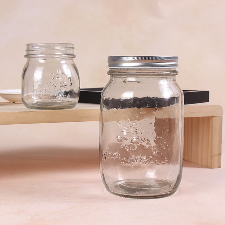 Creative Carved Glass Sauce Bottle Sealed Honey Jar Jam Bottle Lid Pickles Wholesale Packaging Glass Jars