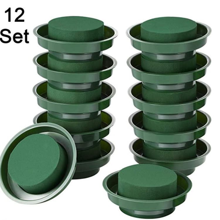 Small Round Disc Manufacturer Stock, Cylindrical Round Packaging Material, Reinforced Floral Foam, Strong Water Absorption Flower Foam Bowls