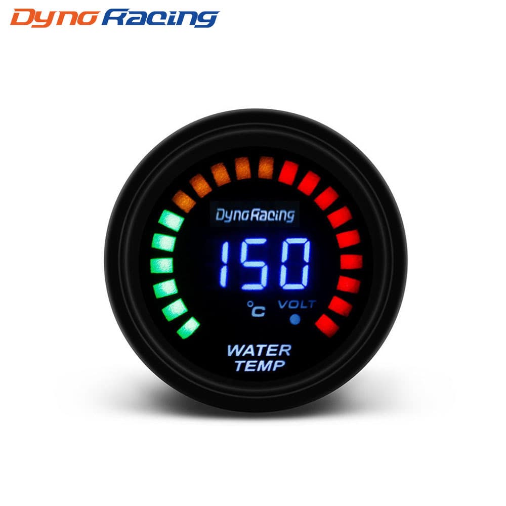 Car Custom Water Temperature Gauge 12V Universal Racing Meter LED Scale + Digital Display 2-inch 52MM