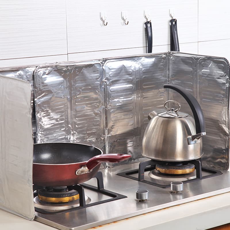 Gas stove foldable oil guard, kitchen cooking oil shield, anti-oil splash board, stove surround panel