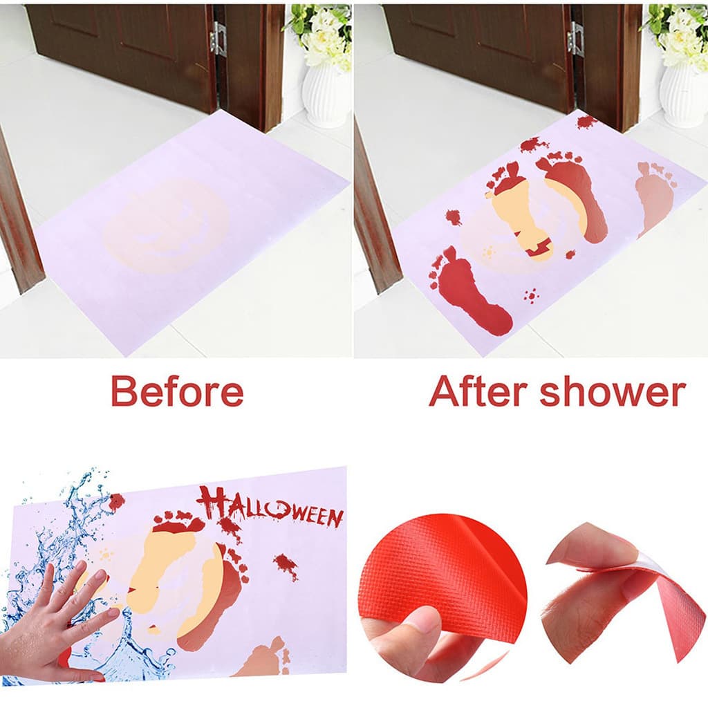Halloween Color-Changing Carpet Water-Activated Red Mat Home Decor Household Carpet Floor Mat Festive